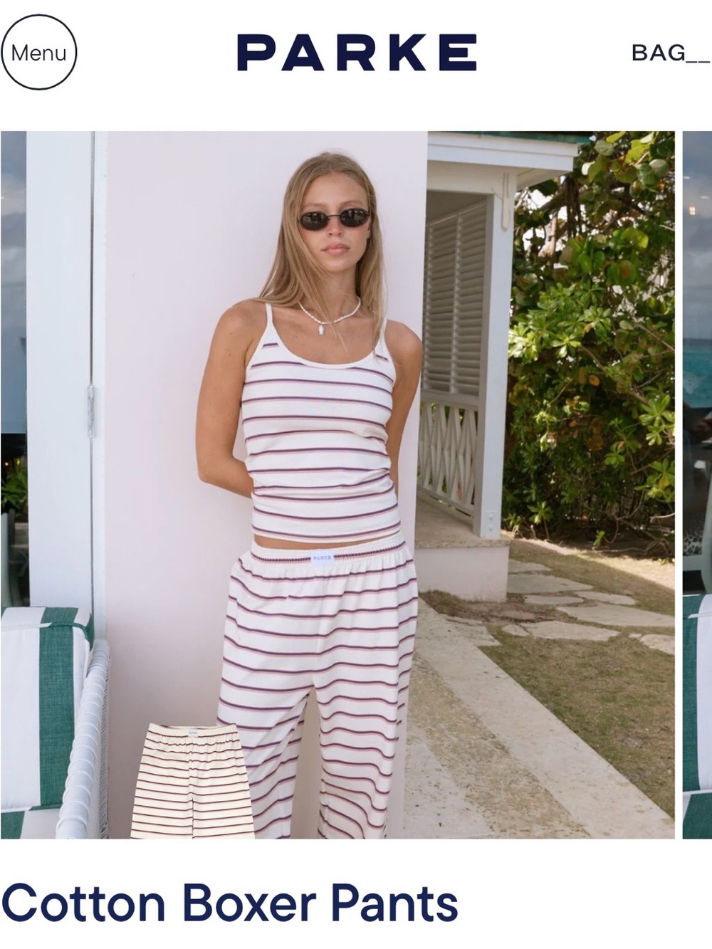 Cotton Boxer Pants - Parke Summerland Stripe